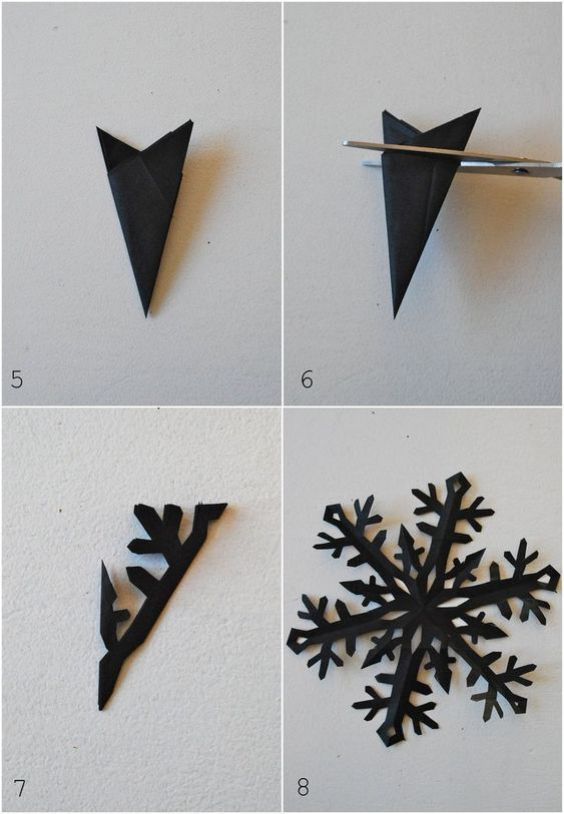 Beautiful Snowflake Craft Tutorial Made With Black Paper - Discover Techniques to Produce Easy Paper Snowflakes - Step-by-Step Instructions