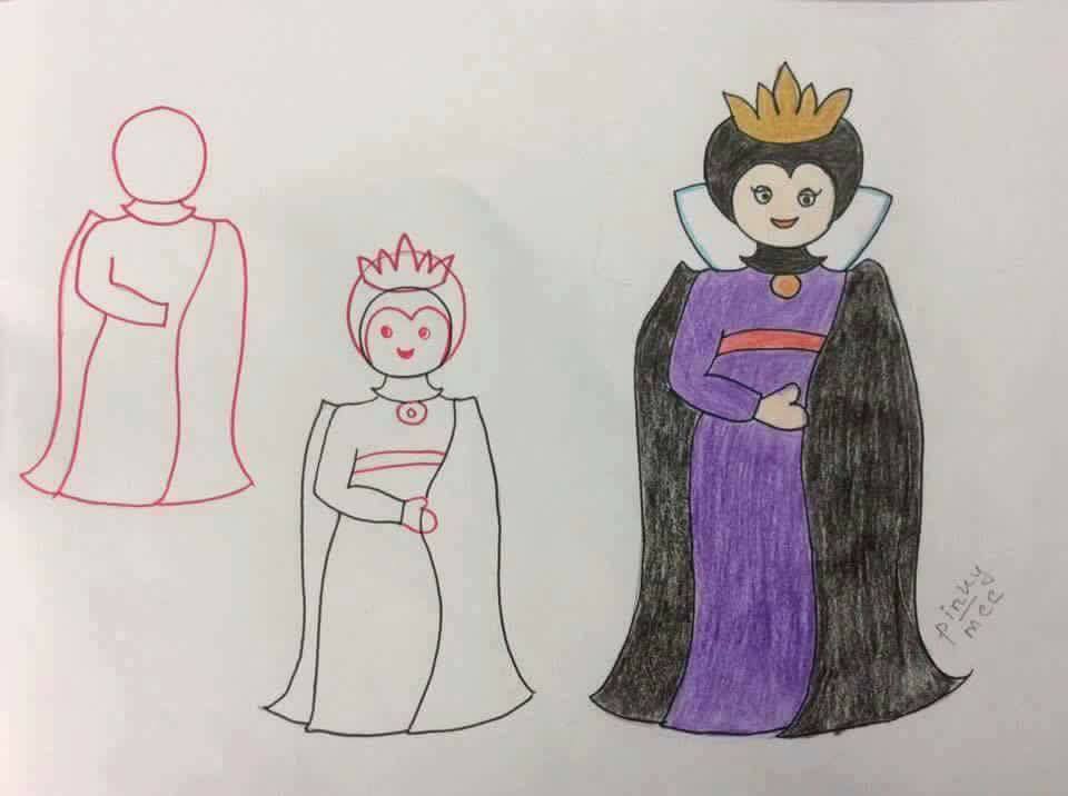 Cartoon Devil Lady Drawing For Kids To Make - Innovative Artwork for Children