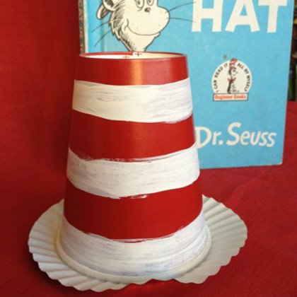 Cat In The Hat Inspired Craft Made With Disposable Cups, Plates & Duct Tape - One-Time Mug Crafts for Little Ones 