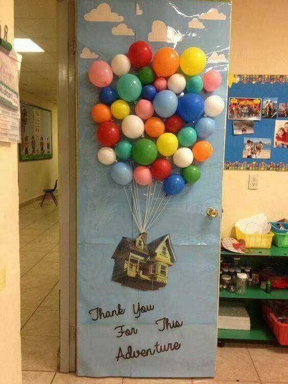Colorful & 3D Balloon Décor Ideas For Classroom - Transform the entrance to a kindergarten classroom with these ideas. 