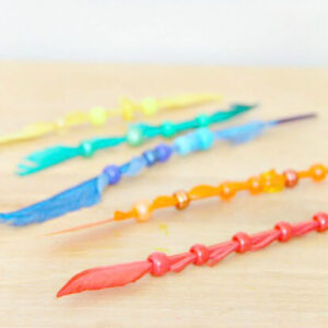 Colorful Beaded Feathers Craft Activity For Kids