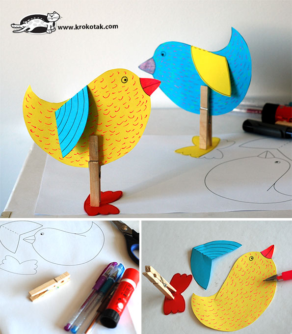 Colorful Birds Paper Craft Idea With Wings - Making Love Birds with paper plates is a fun craft activity for kids.