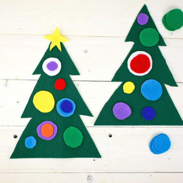 Colorful Felt Christmas Tree Craft Activity For Preschoolers - Do-It-Yourself Xmas Tree Ideas