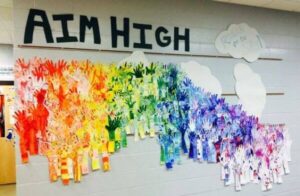 Colorful Hands Reaching Upwards - Motivate For Students From Bulletin Boards