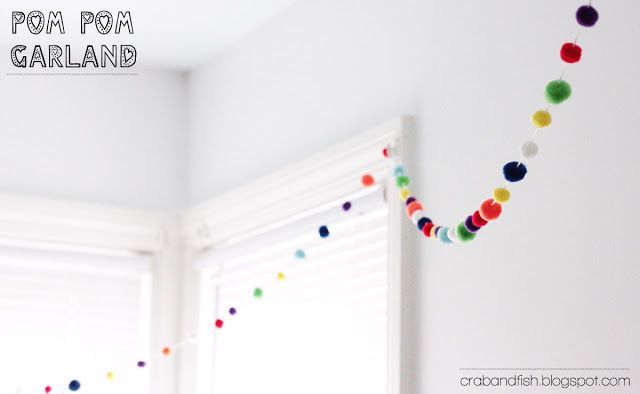 Colorful Pom Pom Garland Decoration Craft At Home - Beguiling Pom Pom projects for tykes 
