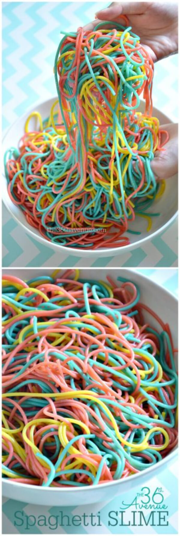 Colorful Spaghetti Slime Fun Activity For Kids - Kool-Aid Projects for Kids