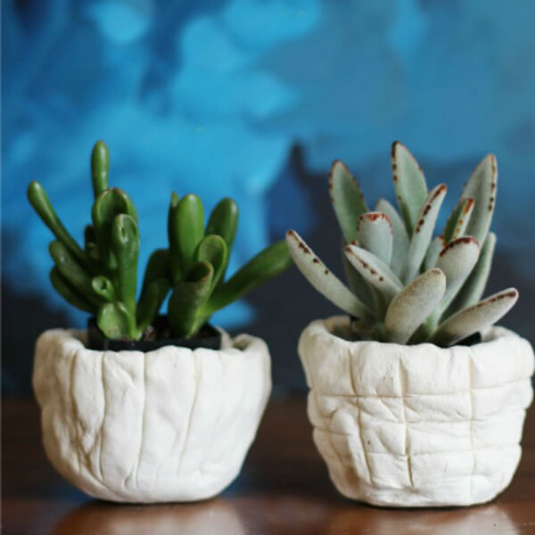 Cool & Easy Air Dry Pinch Pot Planters Craft Idea Using Clay - Projects made with pinches of clay