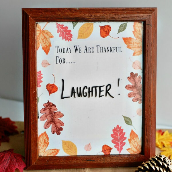 Creative & Unique Dry Erase Picture Frame Craft Idea For Thanksgiving - Exciting Pursuits for Youngsters to Demonstrate Gratitude 