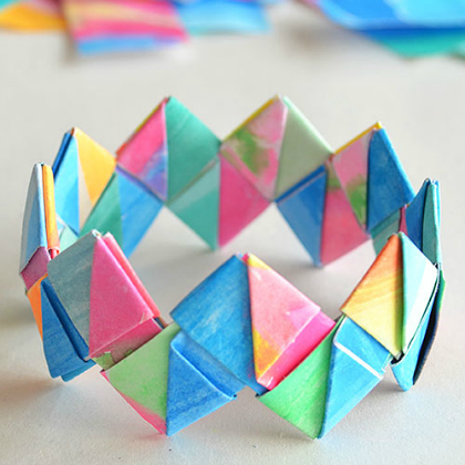 Creative & Unique Folded Paper Bracelet Craft Tutorial With Step By Step Instructions - Creating DIY Friendship Bracelets for Friendship Day