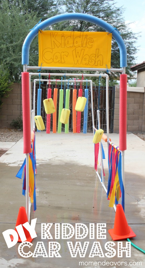 Creative Car Washer Outdoor Activity Using Pvc Pipes, Sponges & Ribbons - Fun outdoor activities for kids that don't require much.