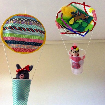 Creative Hot Air Balloon Plastic Cups Craft Using Party Plates, Pipe Cleaners, Washi Tape & Toys - Artistic Ideas with Single-Use Containers for the Small Folk
