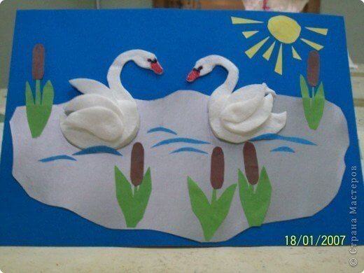 Creative Swan Art & Craft Idea With Cotton Pads - Making Things with a Swan Theme for Children Ages 7-10 