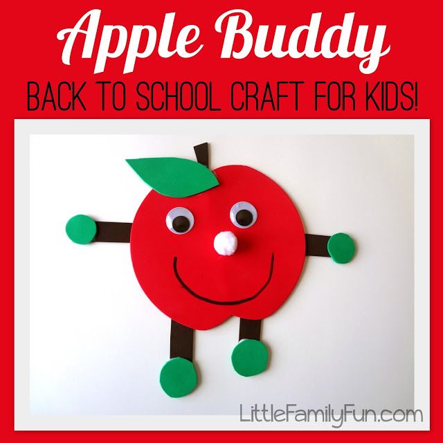 Cute Apple Buddy Craft Using Construction Paper, Goggly Eyes & White Pom Pom - Apple-Based Art Projects and Activities to Do at the Start of School