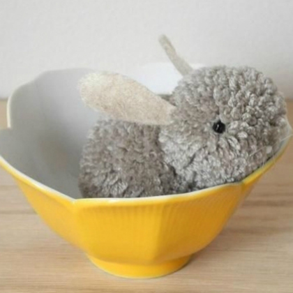Cute Bunny Craft Made With Pom Poms - Engaging in Pom Pom Crafting with Your Kids 