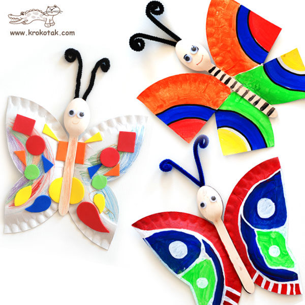 Cute Butterflies Craft Made With Plastic Spoons, Paper Plates, Googly Eyes & Pipe Cleaners - Simple and Creative Plastic Spoon Utilization