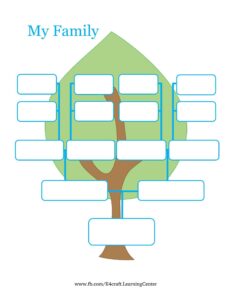 Cute Family Tree Template On Leaf