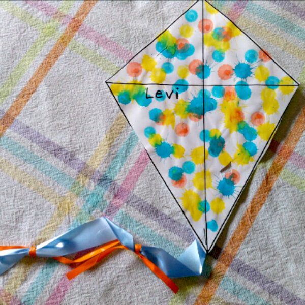 Cute Finger Painted Kite Craft Activity To Make With Toddlers - Participate in do-it-yourself kite-making with preschoolers 