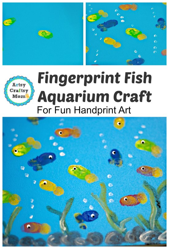 Cute Fingerprint Fish Aquarium Art & Craft Idea For Kids - Wonderful and Joyful Fingerprint Handiwork for Kids