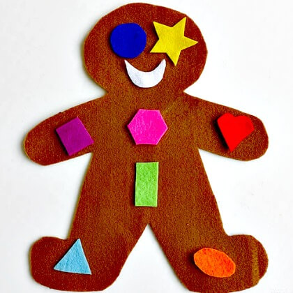 Cute Gingerbread Man Activity With Different Shapes - Projects involving gingerbread men for pre-kindergarten 