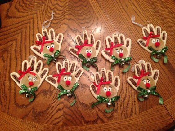 Cute Handprint Reindeer Craft Made With Salt Dough - Christmas Crafts That Use Handprints for Toddlers and Preschoolers 