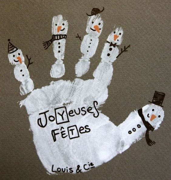 Cute Handprint Snowman Craft For Preschoolers - Holiday Crafts with Handprints for Toddlers and Preschoolers 