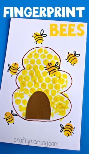 Cute Little Fingerprint Bees Craft Using Bubble Wrap & Paper - Magnificent and Amusing Fingerprint Arts and Crafts for Little Ones