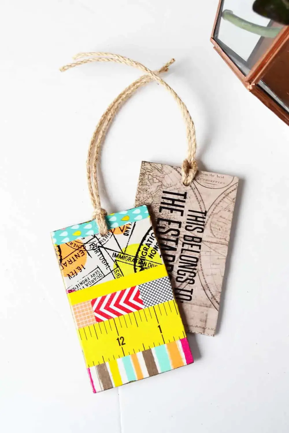 Cute Luggage Tags Craft With Jute Twine, Washi Tape & Scrapbook Paper - Make Something Special with Washi Tape
