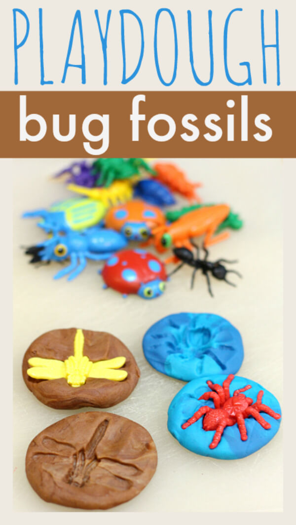 Cute Playdough Bug Fossils Craft For Kids - Exciting Fossil Adventures for Children 
