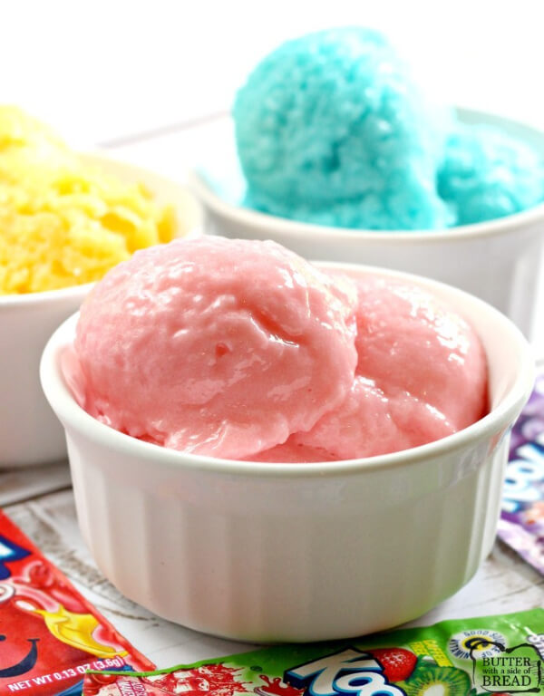 Delicious Frozen Kool-aid Sherbet Flavorable Ice Cream Recipe At Home - Keeping Kids Entertained with Kool-Aid