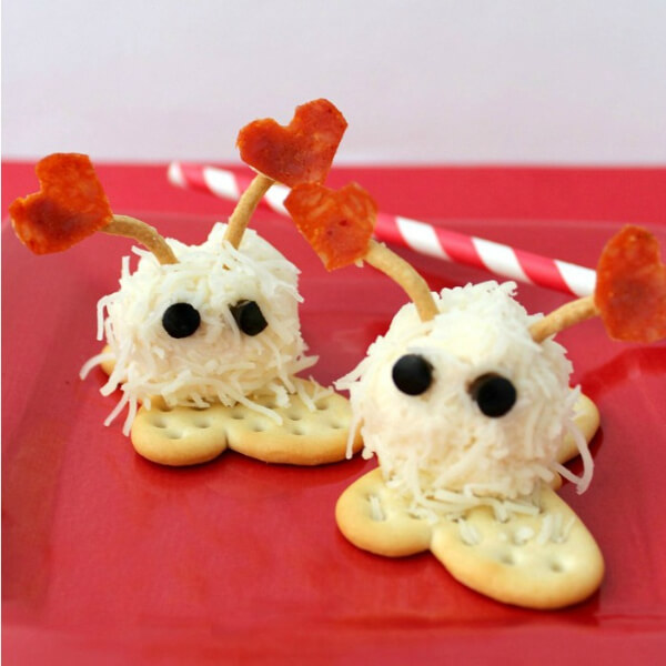 Delicious Love Bug Mini Cheese Ball Snacks For Valentine's Party - Ideas for Delicious Snacks for a Kids' Valentine's Day Party