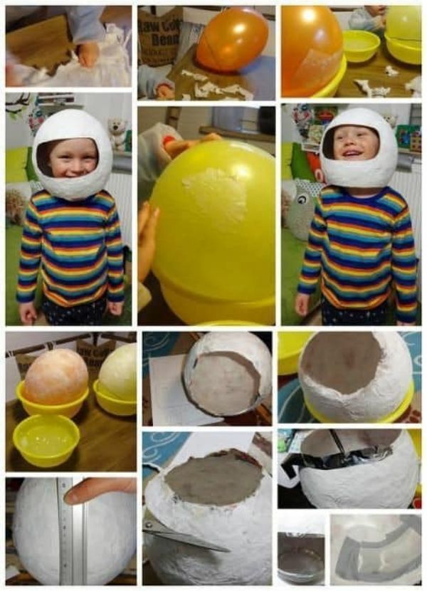 DIY & Easy Astronaut Helmet Craft With Balloons & Paper - Home-Made Clothing for Children