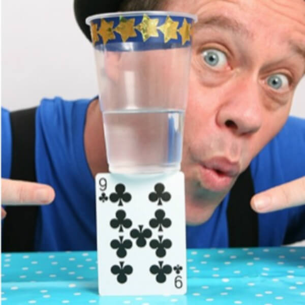 DIY Anti Gravity Glass Magic Trick Made With Playing Cards, Scissors & Sticky Tape - Amusing Magical Tricks to Learn For Youngsters 