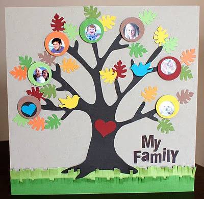 DIY Family Tree Craft Idea With Photos Using Colorful Paper - DIY Projects for School Children to Create a Family Tree