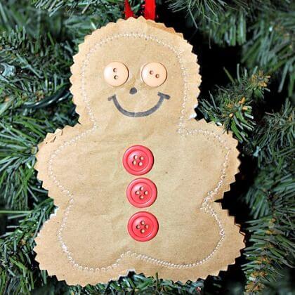 DIY Gingerbread Man Ornament Decoration Craft For Christmas Tree - Doing gingerbread man-related activities with preschoolers