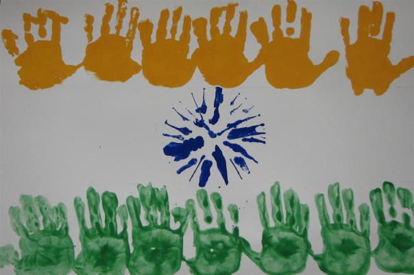 DIY India Flag Making With Handprint - Celebrations of Freedom for Indian Kids