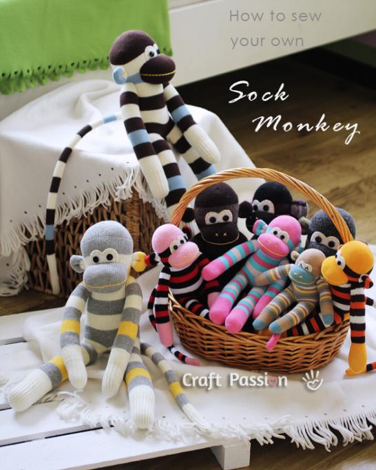 DIY Sock Monkey Toy Craft Idea Using Sewing Pattern Technique - Crafting Playthings for Children - Fantastic Presents