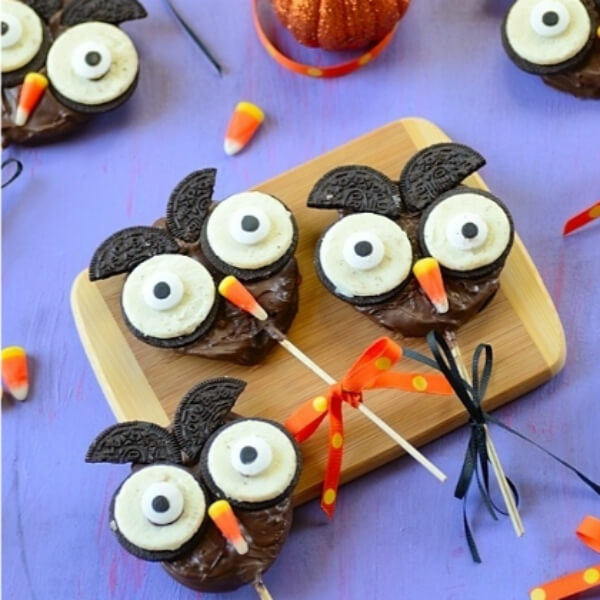 Easy & Delicious Chocolate Apple Halloween Owl Made With Only 5 Ingredients - Making Fall Snacks For Older Children