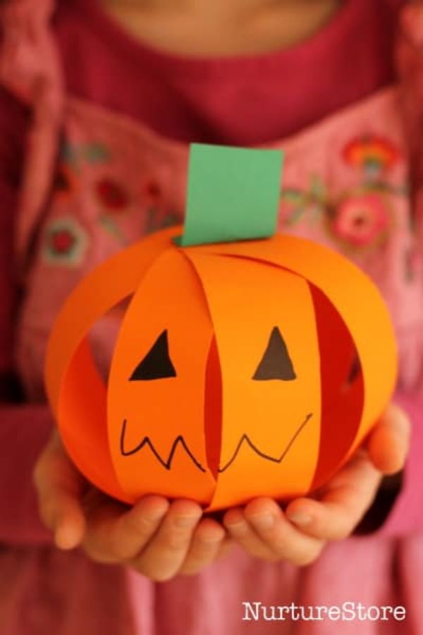 Easy & Simple Scissor Skill Pumpkin Paper Craft For Kindergartners - Enjoyable Ideas for Making Pumpkin Crafts with Kids 
