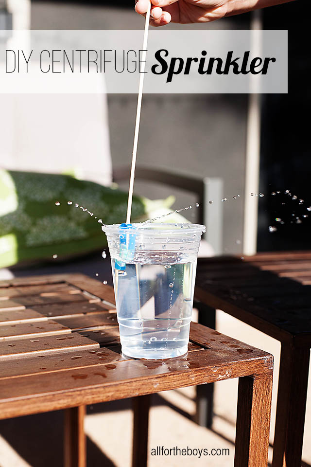 Easy Centrifugal Sprinkler Activity Inside a Water-Filled Plastic Glass - Simple open-air pursuits for little ones.