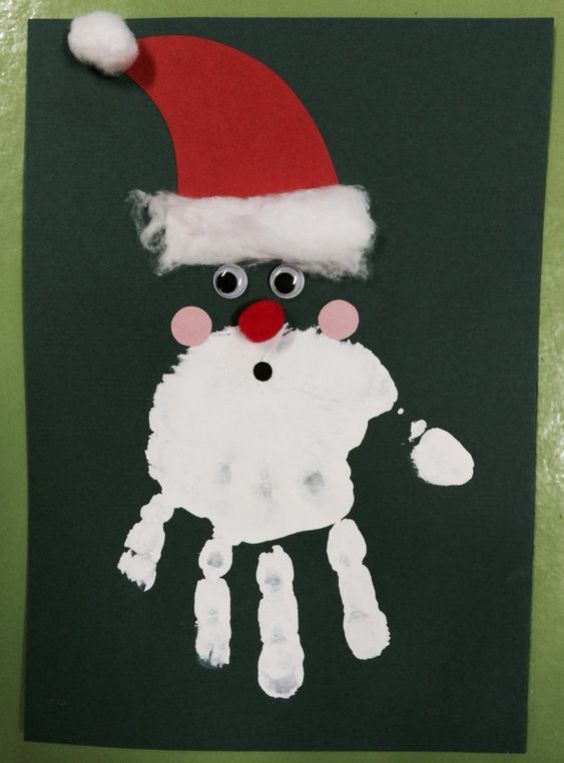Easy Handprint Santa Craft With Paper & Cotton - Fun Christmas Crafts for Toddlers and Preschoolers Using Handprints 