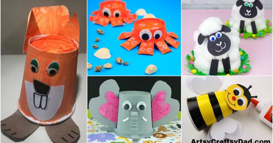 Easy Paper Cup Animal Crafts