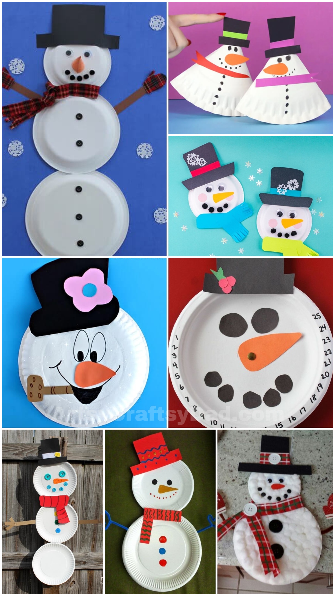 Easy Paper Plate Snowman - Winter Crafts for Kids