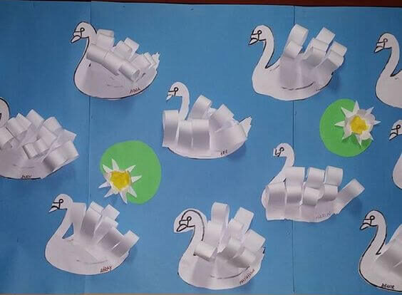 Easy Paper Rolls Swan Craft For 1st Grade To Make At Home - Arts and Crafts Featuring Swans for 7-10 Year Olds 