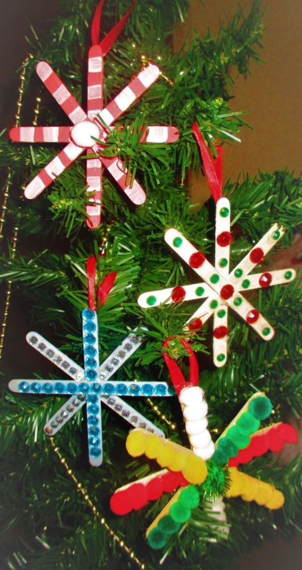 Easy Popsicle Stick Star Ornament Craft For Christmas Decoration - Enjoyable Winter Crafts with Popsicle Sticks for Kids - Xmas Projects
