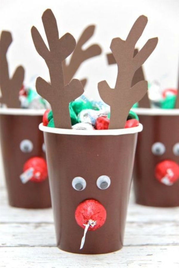Easy Reindeer Craft With Paper Cups, Chocolates, Googly Eyes & Cardstock - Fun Reindeer Projects for Little Ones - Ideal for Pre-K