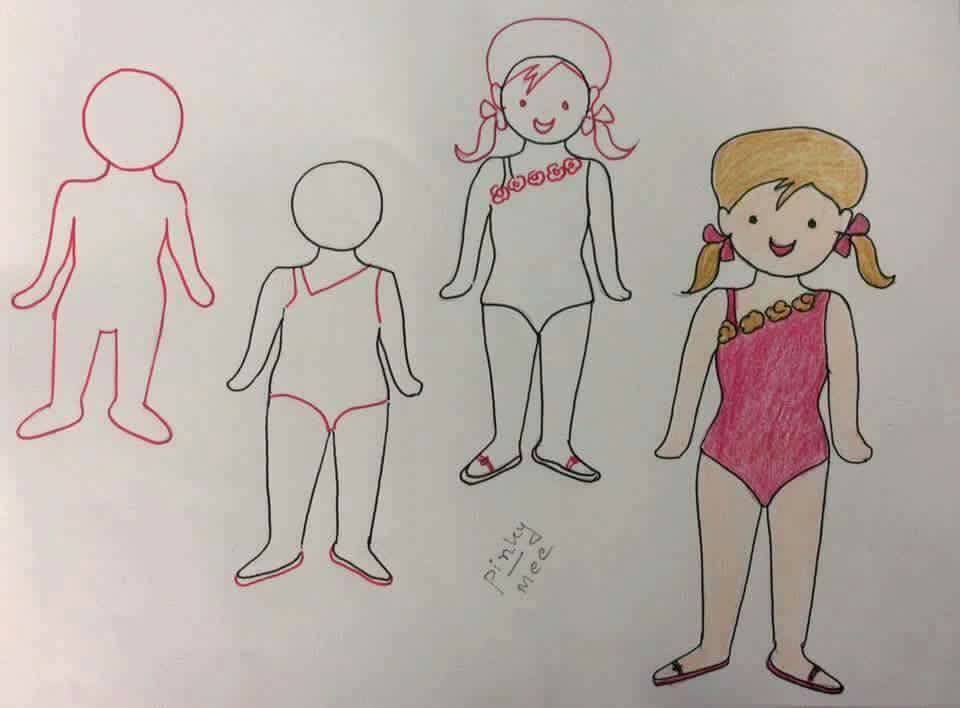 Easy Swimming Suit Drawing Idea For Kids - Exciting Drawings for Kids