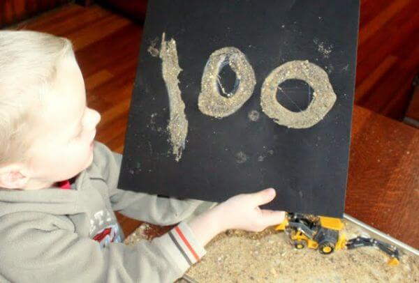 Easy To Make "100 Number" Sensory Sand Art Activity Using Paper & Glue - Implementing sensory activities to increase the progress of children.