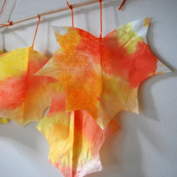 Easy To Make Coffee Filter Leaves Hanging Craft Project For Preschoolers - Artistic Leaf Projects For 5-7-Year-Olds 