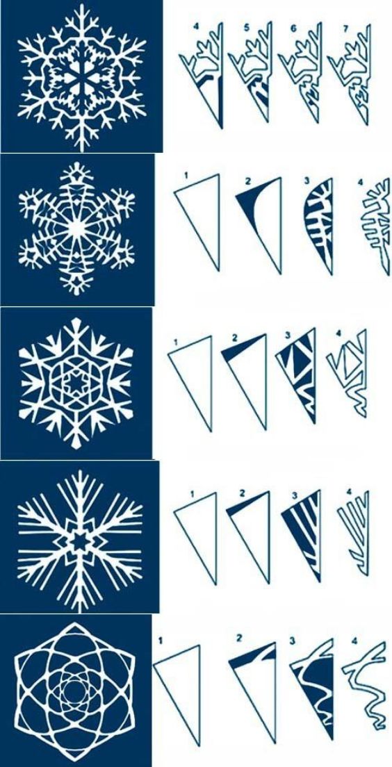 Easy To Make Different Design Of Snowflakes Using Paper - Learn How to Construct Simple Paper Snowflakes - Step-by-Step Manuals
