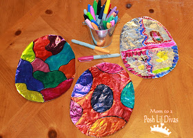 Easy To Make Easter Egg Aluminum Foil Art Activity For Preschoolers - Designing With Tin Foil for Little Kids 